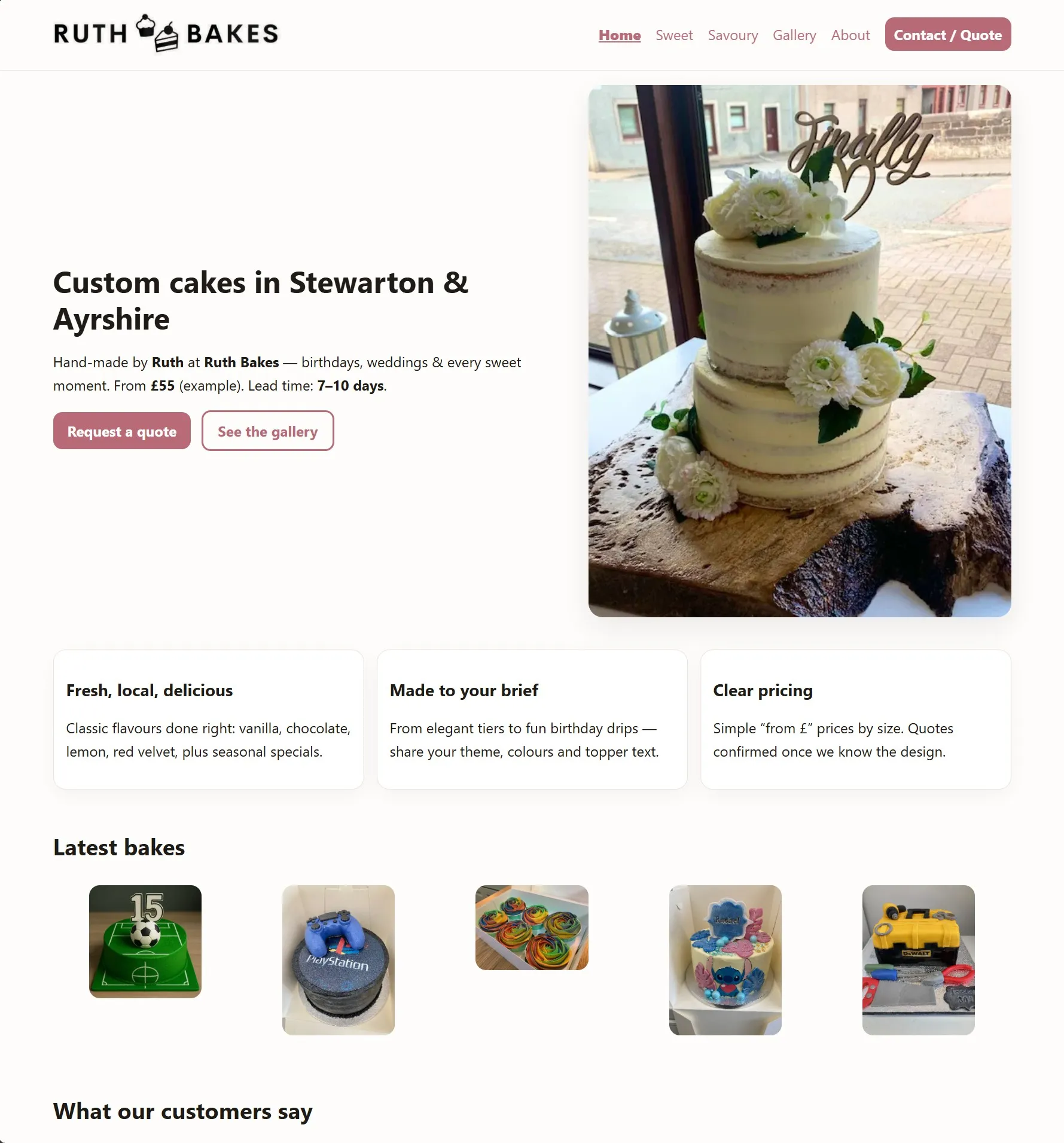 Ruth Bakes website